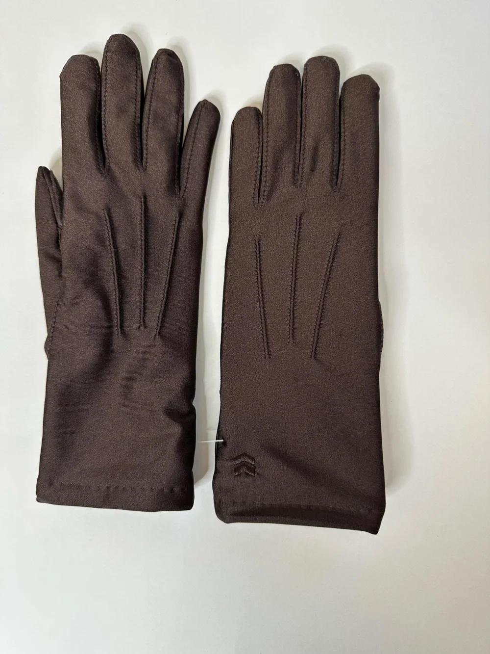 Brown Women's Gloves with Suede Accents